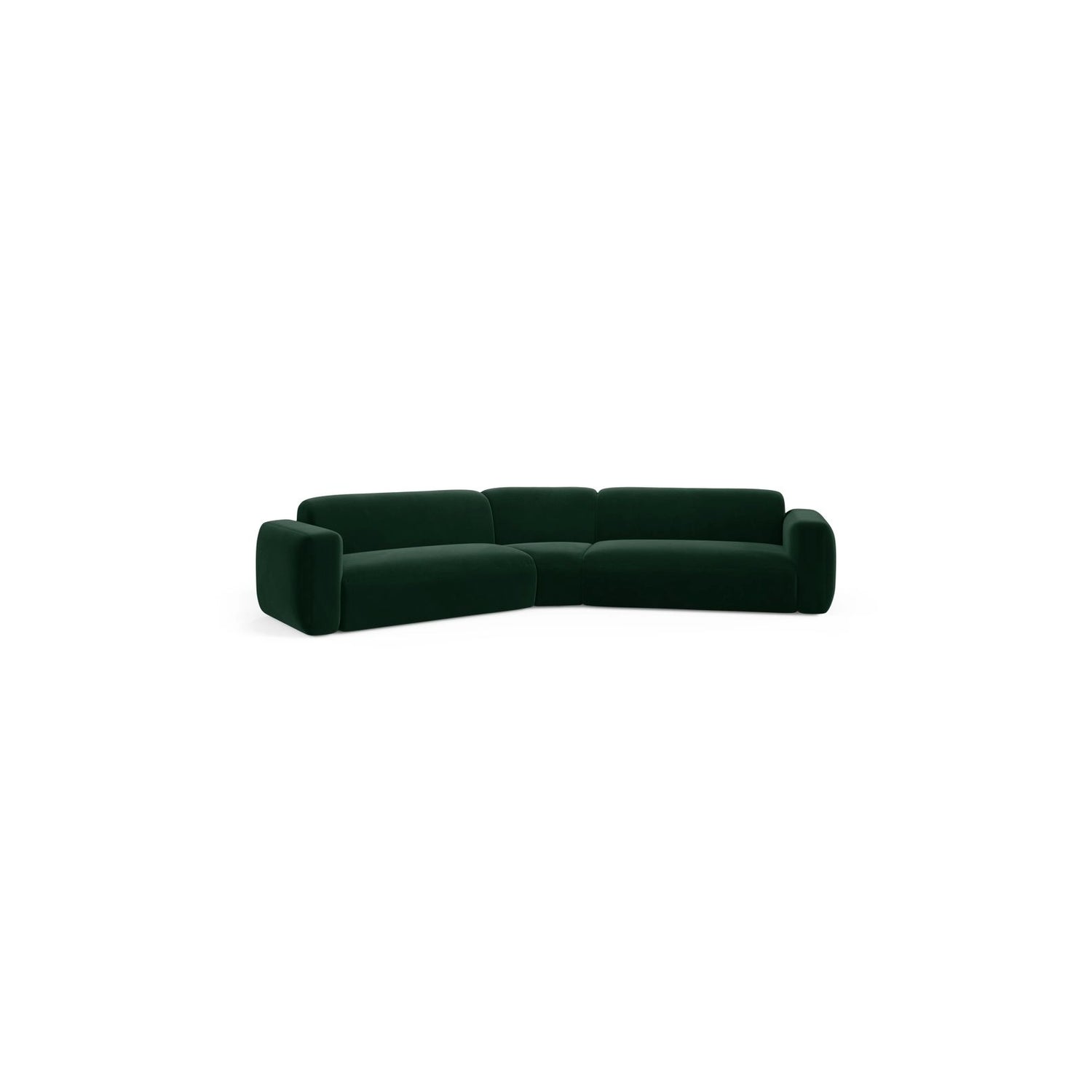 Strino 3-Sitzer Ecksofa, symmetrisch, aus Samt in Flaschengrün (Salvador 7), 344x210x78 cm von Cosmopolitan Design – Bild 2