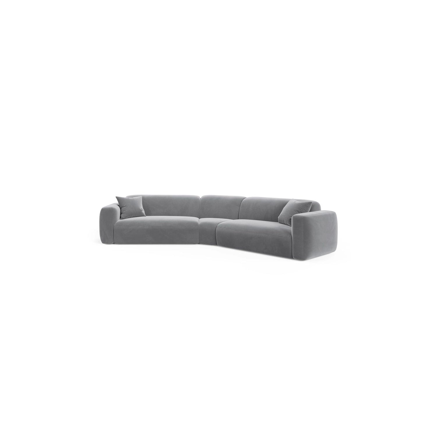 Strino 3-Sitzer Ecksofa, symmetrisch, aus Samt in Grau (Salvador 17), 344x210x78 cm von Cosmopolitan Design – Bild 1