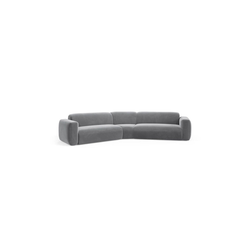 Strino 3-Sitzer Ecksofa, symmetrisch, aus Samt in Grau (Salvador 17), 344x210x78 cm von Cosmopolitan Design – Bild 2