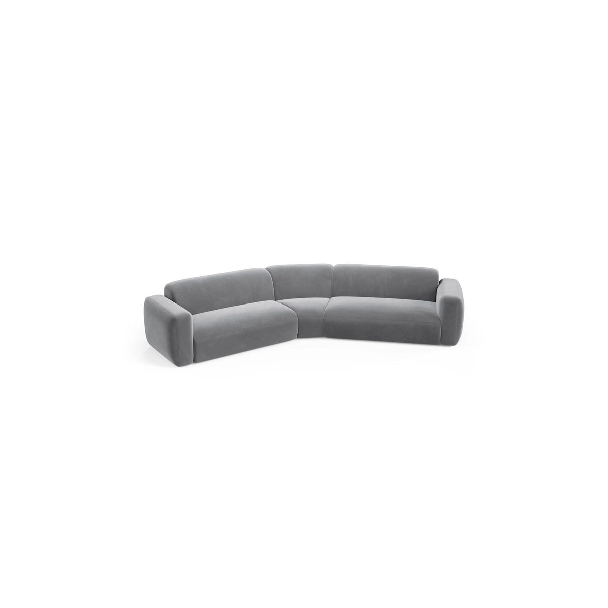 Strino 3-Sitzer Ecksofa, symmetrisch, aus Samt in Grau (Salvador 17), 344x210x78 cm von Cosmopolitan Design – Bild 3