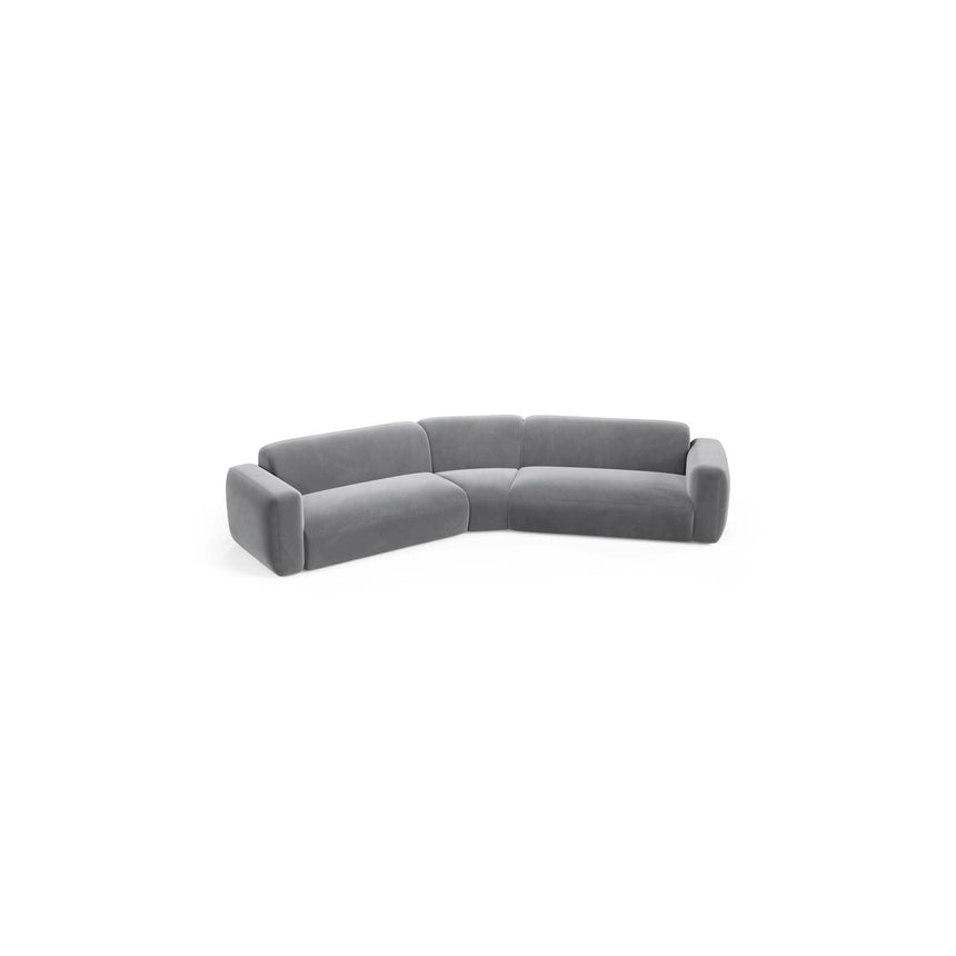 Strino 3-Sitzer Ecksofa, symmetrisch, aus Samt in Grau (Salvador 17), 344x210x78 cm von Cosmopolitan Design – Bild 3