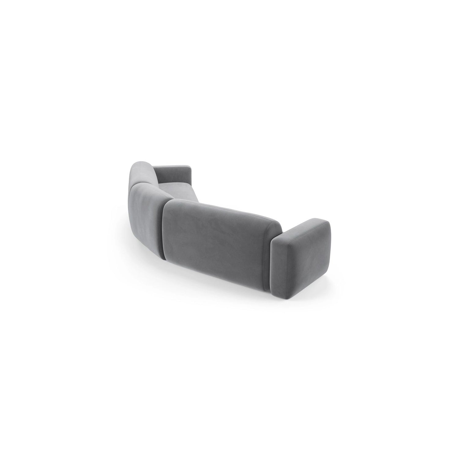 Strino 3-Sitzer Ecksofa, symmetrisch, aus Samt in Grau (Salvador 17), 344x210x78 cm von Cosmopolitan Design – Bild 4