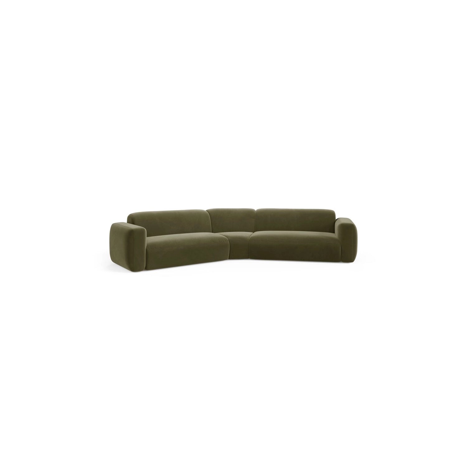 Strino 3-Sitzer Ecksofa, symmetrisch, aus Samt in Grün (Salvador 8), 344x210x78 cm von Cosmopolitan Design – Bild 2