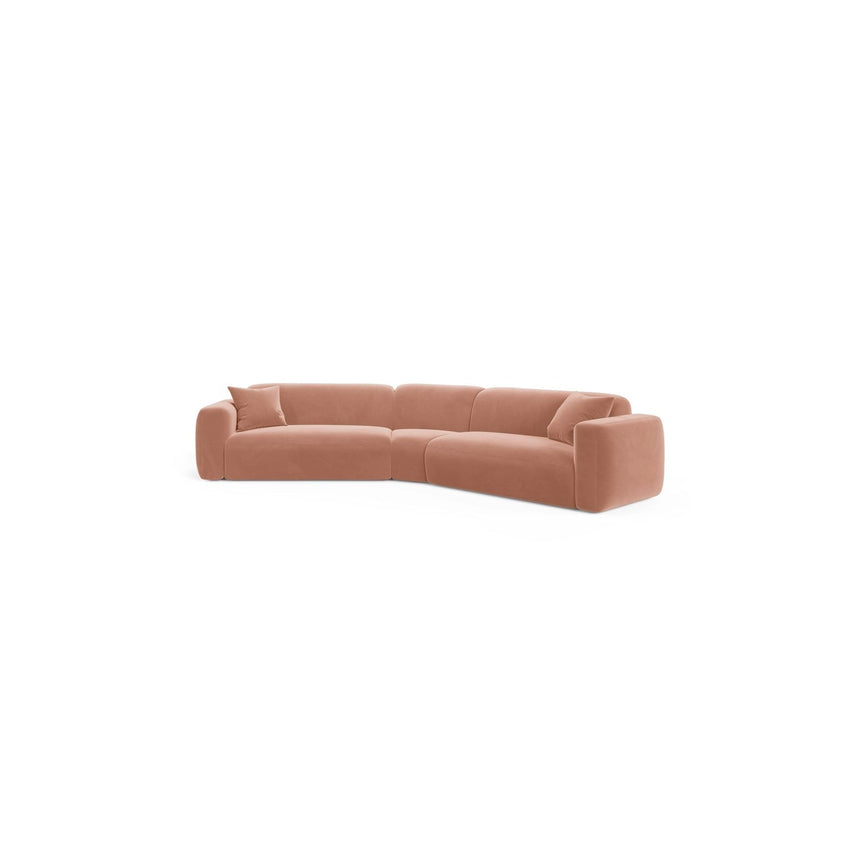 Strino 3-Sitzer Ecksofa, symmetrisch, aus Samt in Rosa (Salvador 11), 344x210x78 cm von Cosmopolitan Design – Bild 1