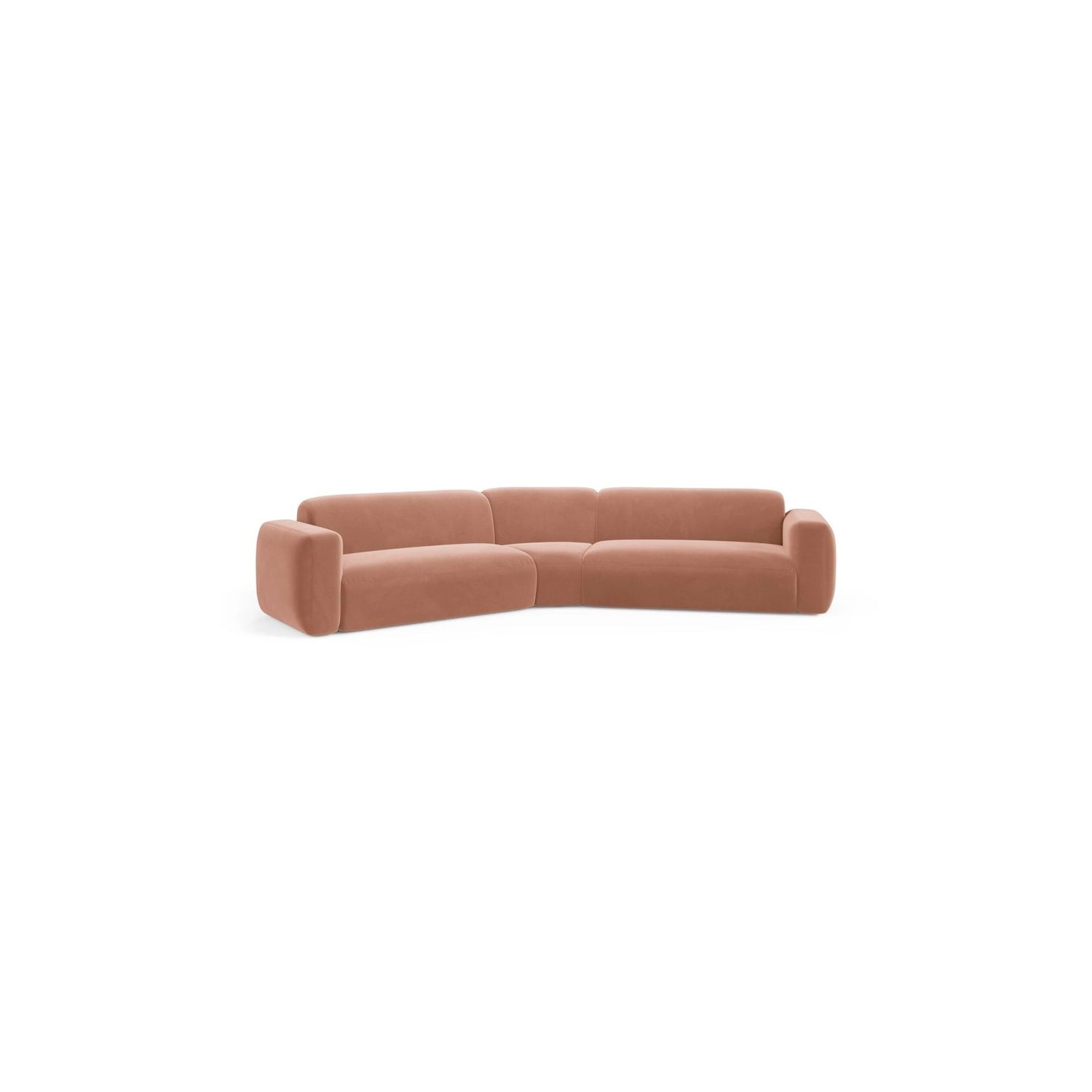 Strino 3-Sitzer Ecksofa, symmetrisch, aus Samt in Rosa (Salvador 11), 344x210x78 cm von Cosmopolitan Design – Bild 2