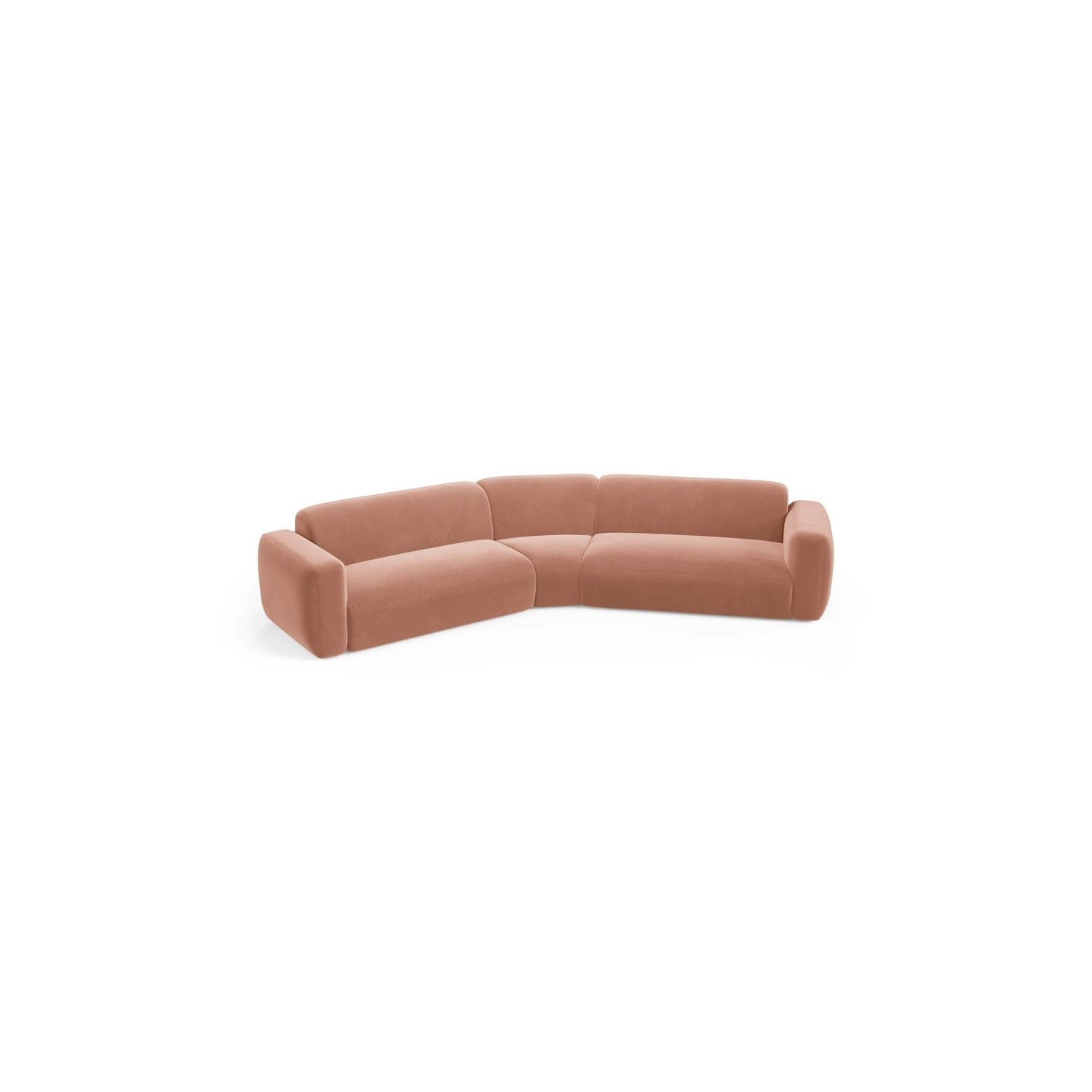 Strino 3-Sitzer Ecksofa, symmetrisch, aus Samt in Rosa (Salvador 11), 344x210x78 cm von Cosmopolitan Design – Bild 3