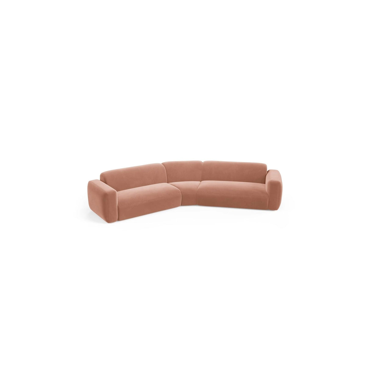 Strino 3-Sitzer Ecksofa, symmetrisch, aus Samt in Rosa (Salvador 11), 344x210x78 cm von Cosmopolitan Design – Bild 3