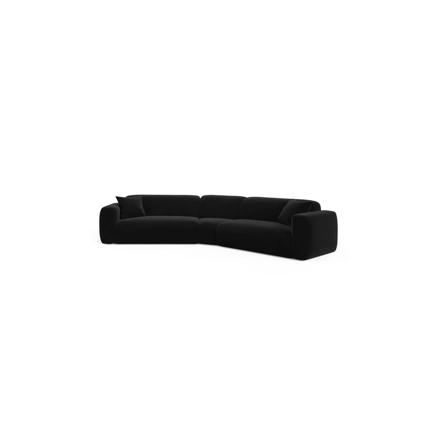 Strino 3-Sitzer Ecksofa, symmetrisch, aus Samt in Schwarz (Salvador 19), 344x210x78 cm von Cosmopolitan Design – Bild 1