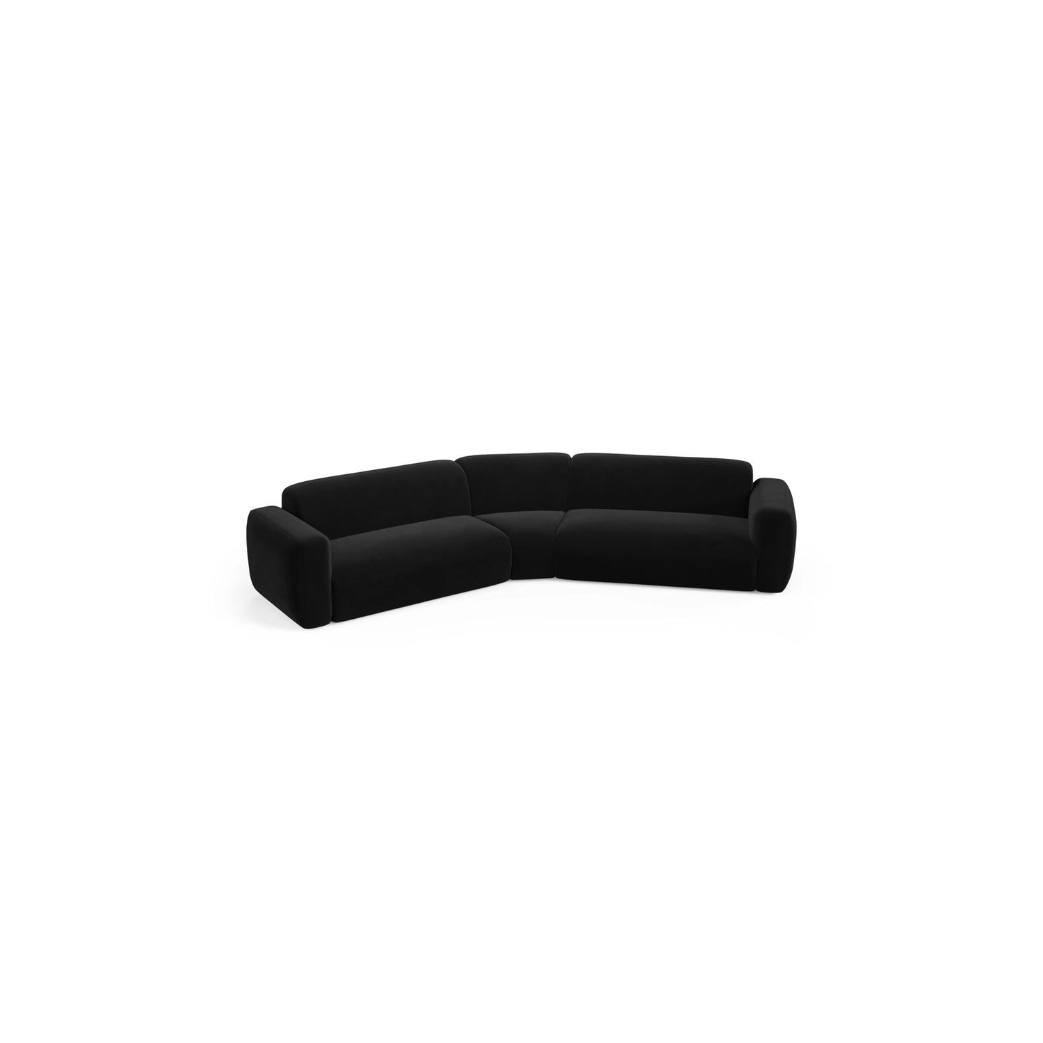 Strino 3-Sitzer Ecksofa, symmetrisch, aus Samt in Schwarz (Salvador 19), 344x210x78 cm von Cosmopolitan Design – Bild 3
