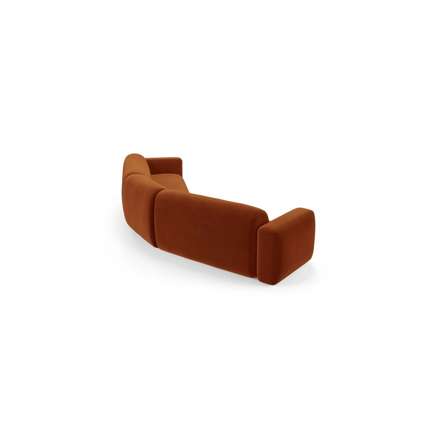 Strino 3-Sitzer Ecksofa, symmetrisch, aus Samt in Terrakotta (Salvador 14), 344x210x78 cm von Cosmopolitan Design – Bild 4