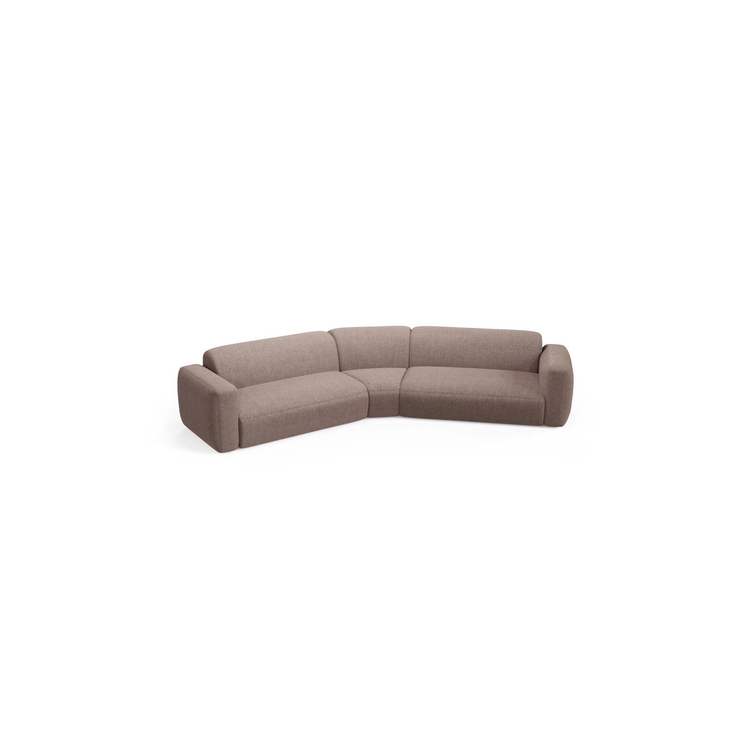 Strino 3-Sitzer Ecksofa, symmetrisch, aus Strukturierter Stoff in Cappuccino (Sorella 21), 344x210x78 cm von Cosmopolitan Design – Bild 3