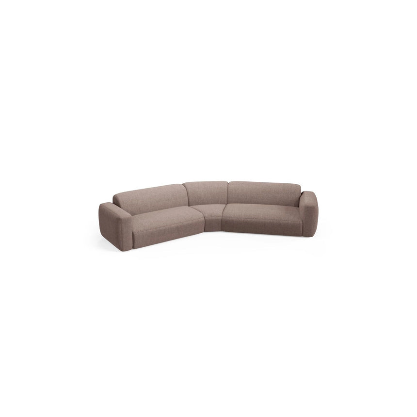 Strino 3-Sitzer Ecksofa, symmetrisch, aus Strukturierter Stoff in Cappuccino (Sorella 21), 344x210x78 cm von Cosmopolitan Design – Bild 3