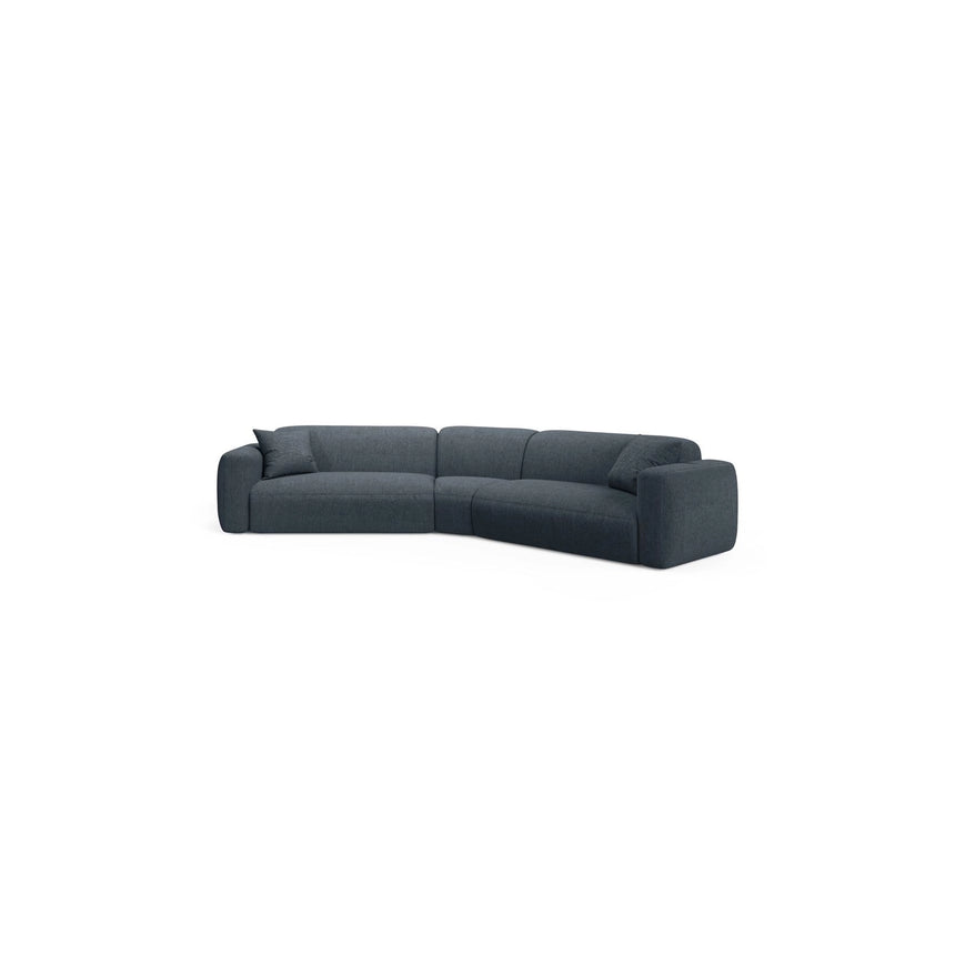 Strino 3-Sitzer Ecksofa, symmetrisch, aus Strukturierter Stoff in Dunkelblau (Sorella 77), 344x210x78 cm von Cosmopolitan Design – Bild 1