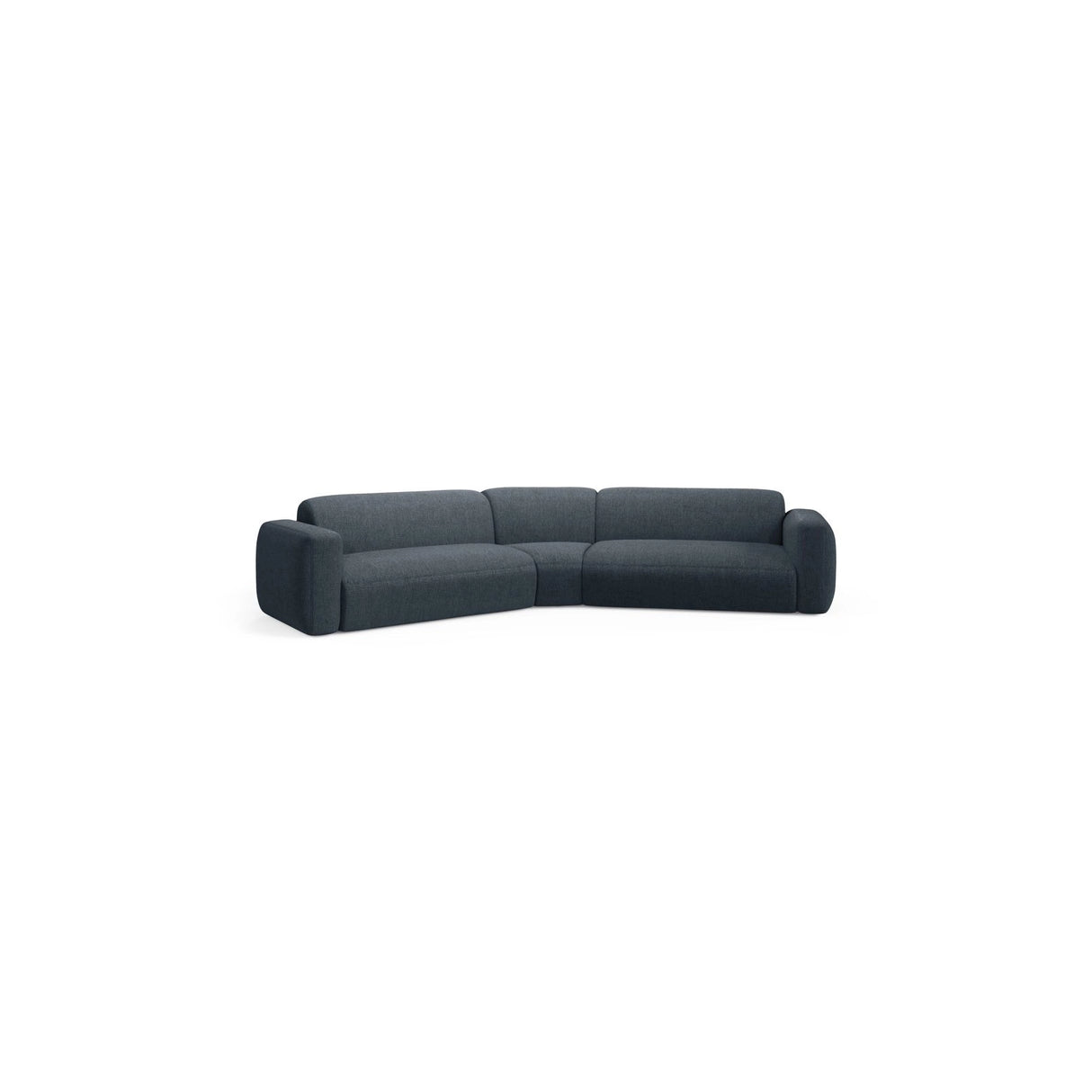 Strino 3-Sitzer Ecksofa, symmetrisch, aus Strukturierter Stoff in Dunkelblau (Sorella 77), 344x210x78 cm von Cosmopolitan Design – Bild 2
