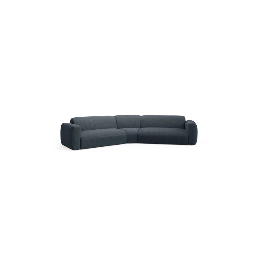 Strino 3-Sitzer Ecksofa, symmetrisch, aus Strukturierter Stoff in Dunkelblau (Sorella 77), 344x210x78 cm von Cosmopolitan Design – Bild 2