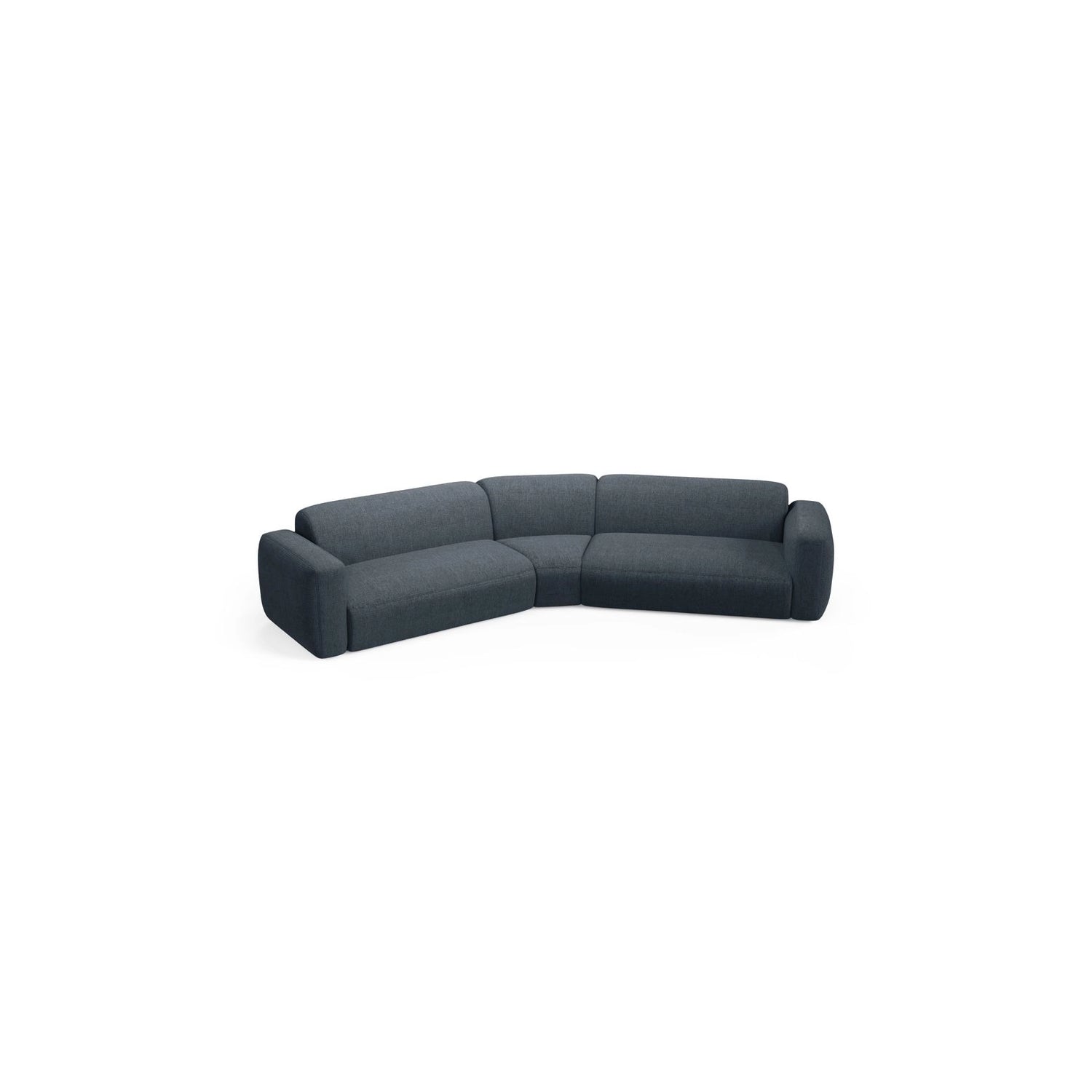Strino 3-Sitzer Ecksofa, symmetrisch, aus Strukturierter Stoff in Dunkelblau (Sorella 77), 344x210x78 cm von Cosmopolitan Design – Bild 3