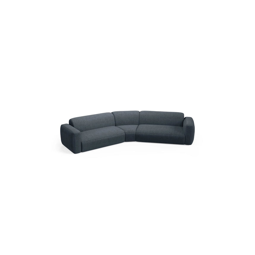 Strino 3-Sitzer Ecksofa, symmetrisch, aus Strukturierter Stoff in Dunkelblau (Sorella 77), 344x210x78 cm von Cosmopolitan Design – Bild 3