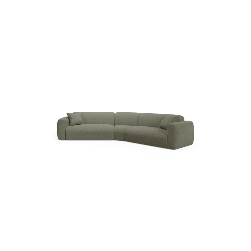 Strino 3-Sitzer Ecksofa, symmetrisch, aus Strukturierter Stoff in Dunkles Olivgrün (Sorella 34), 344x210x78 cm von Cosmopolitan Design – Bild 1
