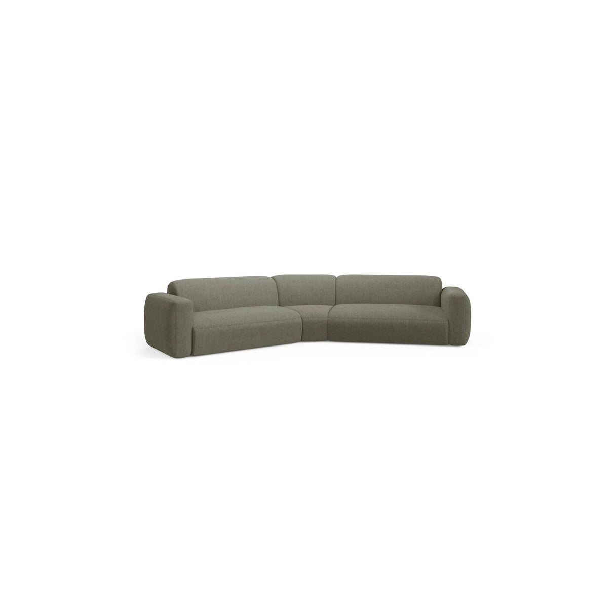 Strino 3-Sitzer Ecksofa, symmetrisch, aus Strukturierter Stoff in Dunkles Olivgrün (Sorella 34), 344x210x78 cm von Cosmopolitan Design – Bild 2
