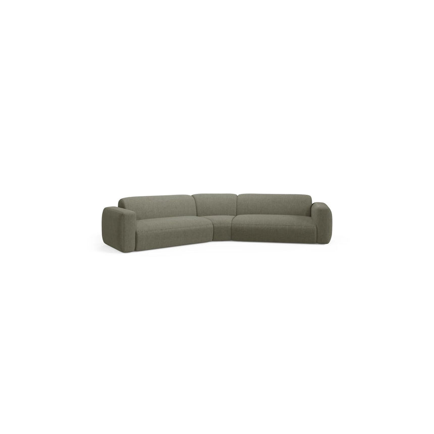 Strino 3-Sitzer Ecksofa, symmetrisch, aus Strukturierter Stoff in Dunkles Olivgrün (Sorella 34), 344x210x78 cm von Cosmopolitan Design – Bild 2