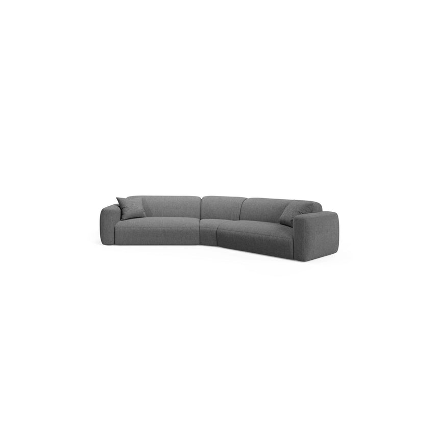 Strino 3-Sitzer Ecksofa, symmetrisch, aus Strukturierter Stoff in Grau (Sorella 89), 344x210x78 cm von Cosmopolitan Design – Bild 1