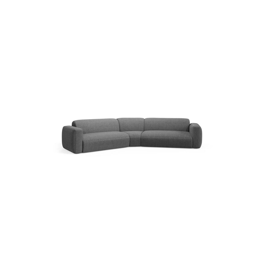Strino 3-Sitzer Ecksofa, symmetrisch, aus Strukturierter Stoff in Grau (Sorella 89), 344x210x78 cm von Cosmopolitan Design – Bild 2
