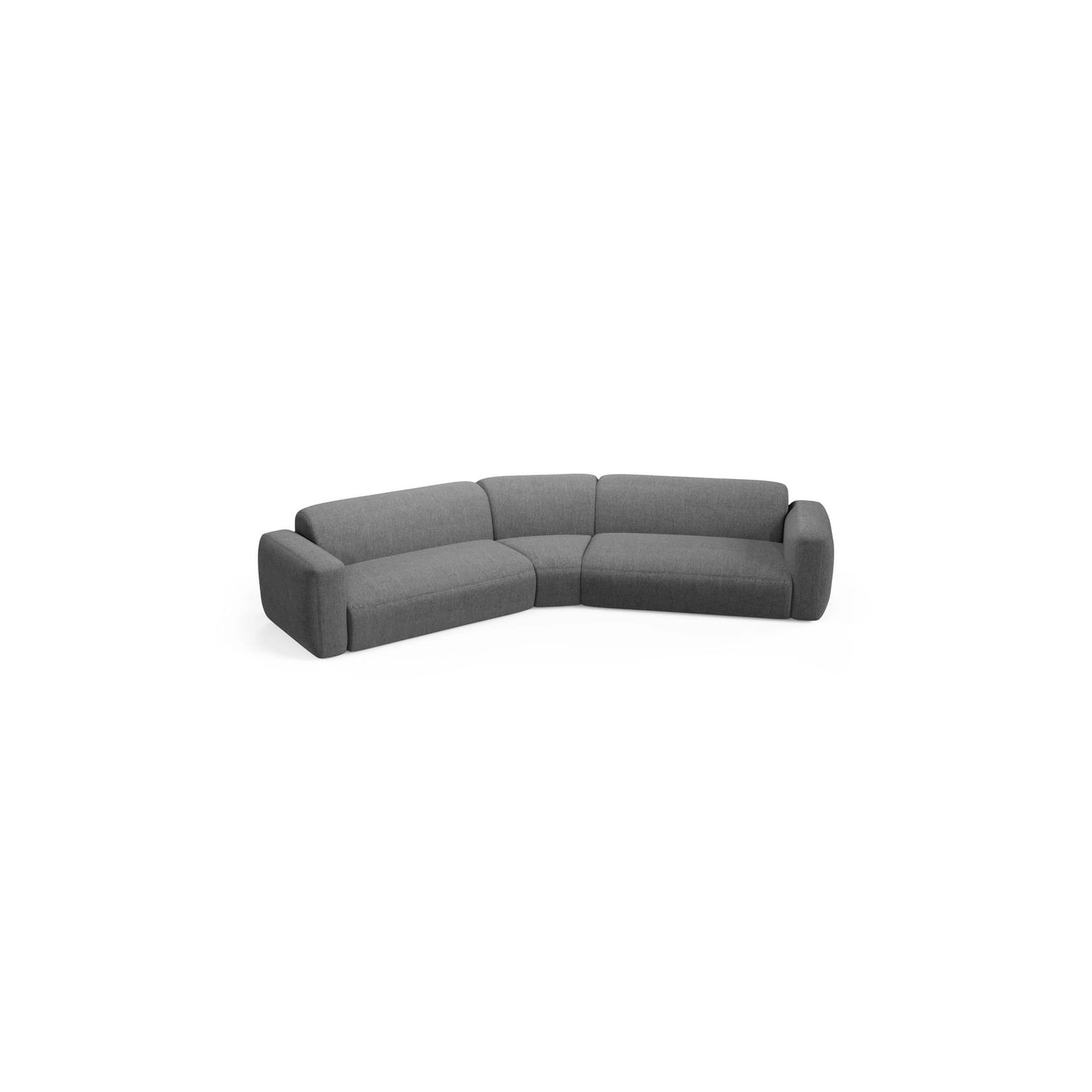 Strino 3-Sitzer Ecksofa, symmetrisch, aus Strukturierter Stoff in Grau (Sorella 89), 344x210x78 cm von Cosmopolitan Design – Bild 3