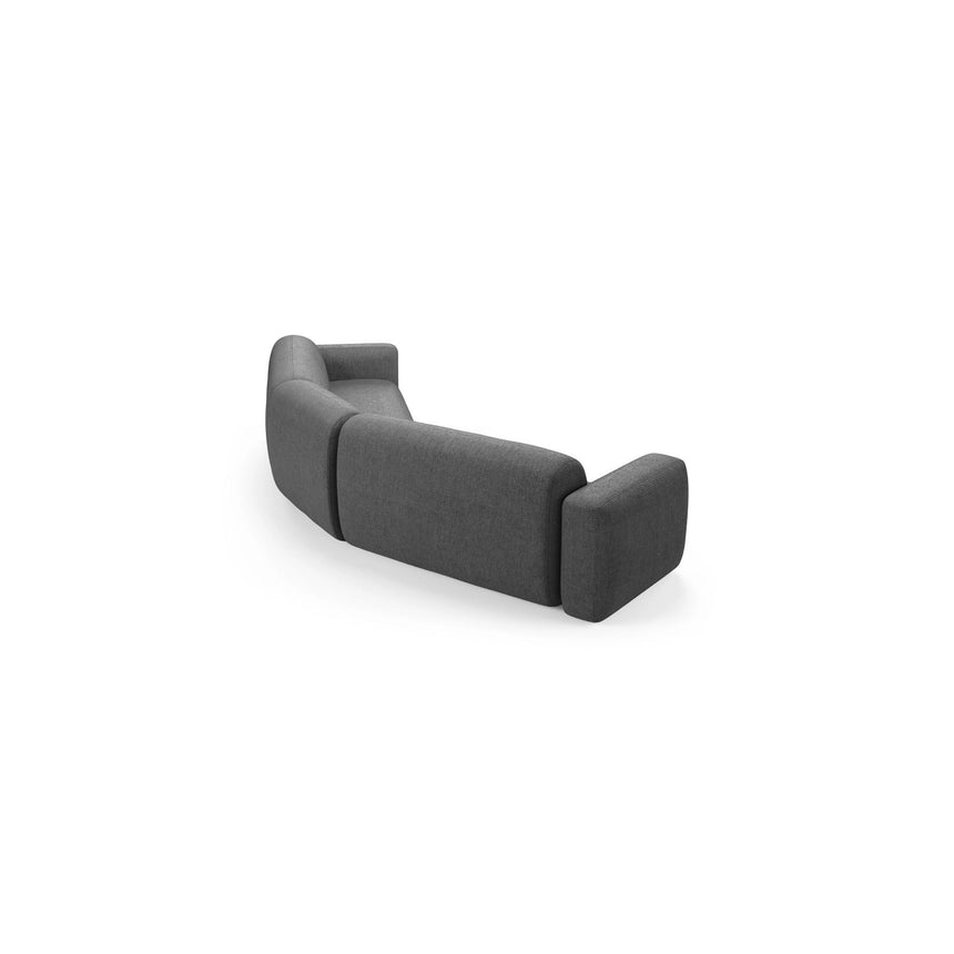 Strino 3-Sitzer Ecksofa, symmetrisch, aus Strukturierter Stoff in Grau (Sorella 89), 344x210x78 cm von Cosmopolitan Design – Bild 4