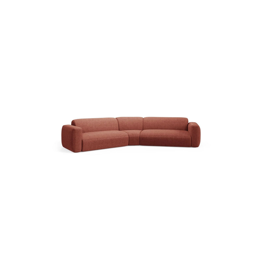 Strino 3-Sitzer Ecksofa, symmetrisch, aus Strukturierter Stoff in Koralle (Sorella 58), 344x210x78 cm von Cosmopolitan Design – Bild 2