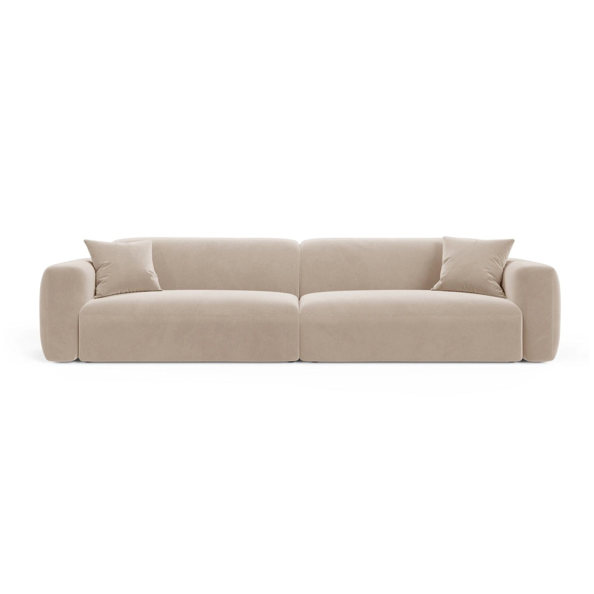 Strino 4-Sitzer Sofa aus Samt in Beige (Salvador 1), 240x98x78 cm von Cosmopolitan Design – Bild 1