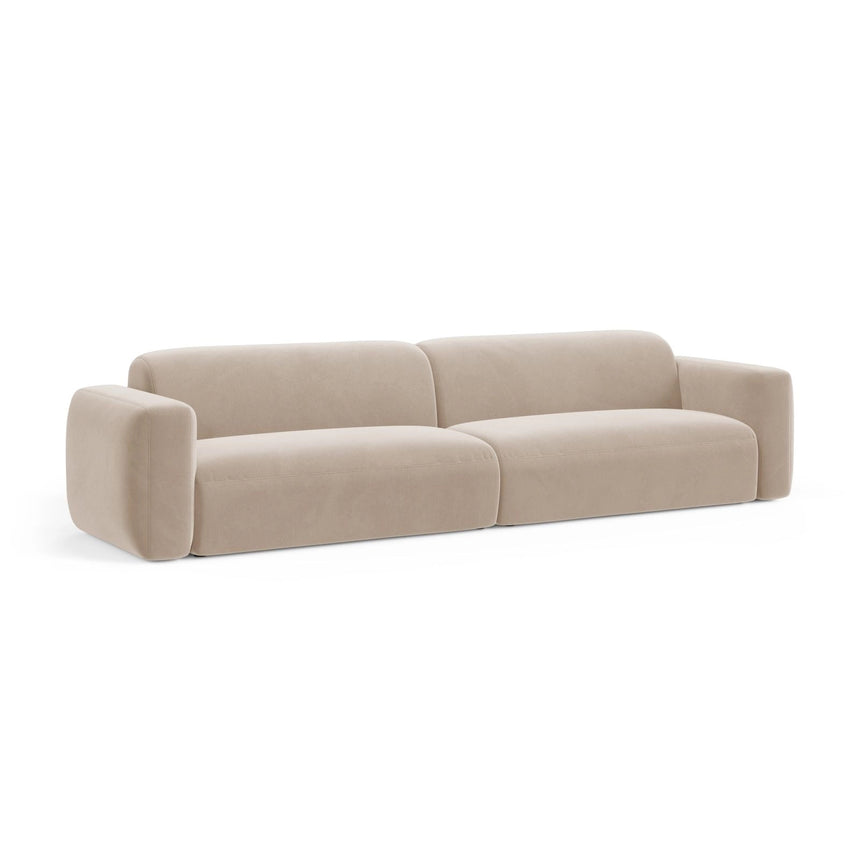 Strino 4-Sitzer Sofa aus Samt in Beige (Salvador 1), 240x98x78 cm von Cosmopolitan Design – Bild 3