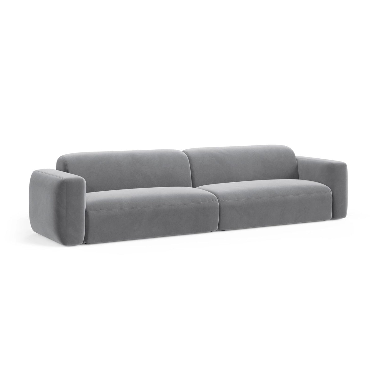 Strino 4-Sitzer Sofa aus Samt in Grau (Salvador 17), 240x98x78 cm von Cosmopolitan Design – Bild 3