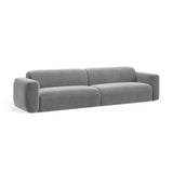 Strino 4-Sitzer Sofa aus Samt in Grau (Salvador 17), 240x98x78 cm von Cosmopolitan Design – Bild 3