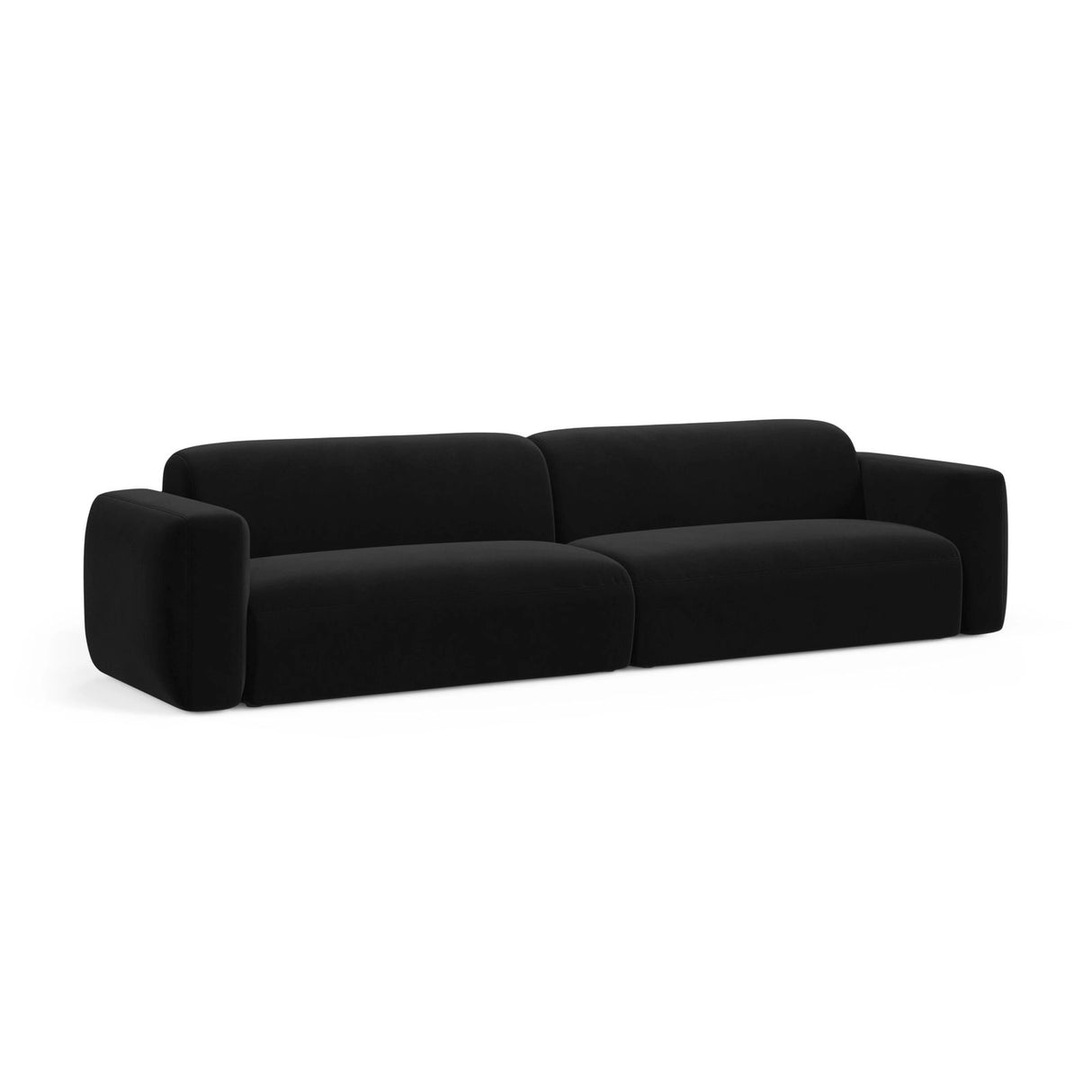 Strino 4-Sitzer Sofa aus Samt in Schwarz (Salvador 19), 240x98x78 cm von Cosmopolitan Design – Bild 3
