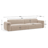 Strino 4-Sitzer Sofa aus Strukturierter Stoff in Dunkelblau (Sorella 77), 240x98x78 cm von Cosmopolitan Design – Bild 2