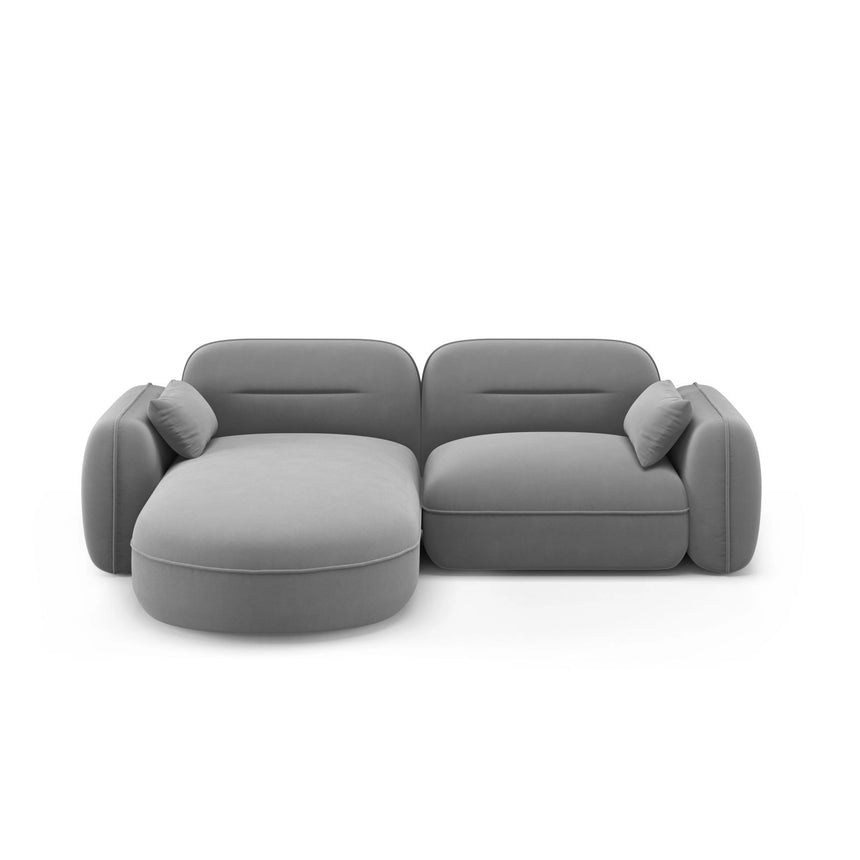 Sydney 3-Sitzer Ecksofa, Linke Seite, aus Samt, 230x165x70 cm von Cosmopolitan Design – Bild 1