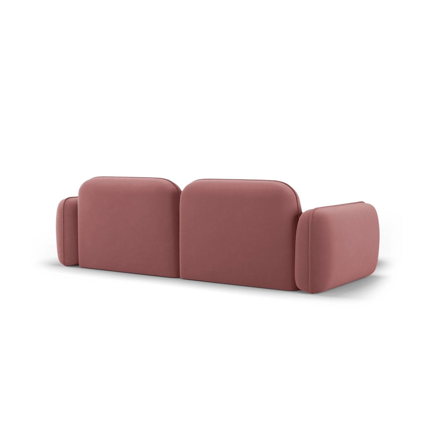Sydney 3-Sitzer Ecksofa, Linke Seite, aus Samt in Flamingo (Casino Salmon), 230x165x70 cm von Cosmopolitan Design – Bild 5