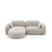 Sydney 3-Sitzer Ecksofa, Linke Seite, aus Samt in Hellbeige (Casino Pearl), 230x165x70 cm von Cosmopolitan Design – Bild 1
