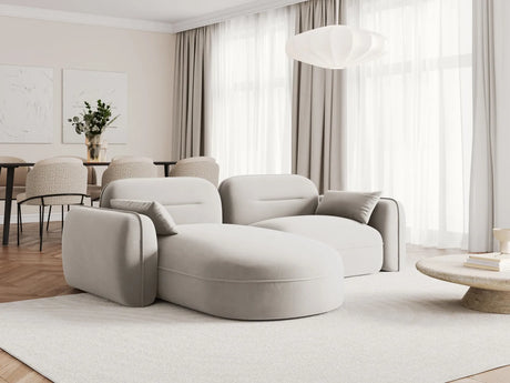 Sydney 3-Sitzer Ecksofa, Linke Seite, aus Samt in Hellbeige (Casino Pearl), 230x165x70 cm von Cosmopolitan Design – Bild 2