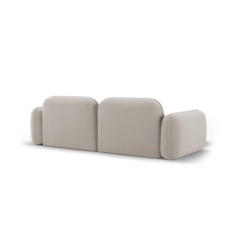 Sydney 3-Sitzer Ecksofa, Linke Seite, aus Samt in Hellbeige (Casino Pearl), 230x165x70 cm von Cosmopolitan Design – Bild 5