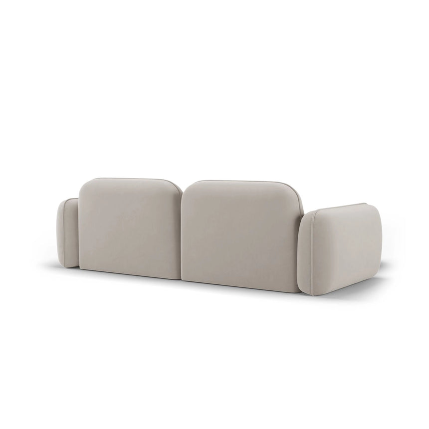 Sydney 3-Sitzer Ecksofa, Linke Seite, aus Samt in Hellbeige (Casino Pearl), 230x165x70 cm von Cosmopolitan Design – Bild 5