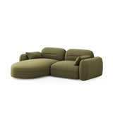 Sydney 3-Sitzer Ecksofa, Linke Seite, aus Samt in Hellgrün (Casino Forest), 230x165x70 cm von Cosmopolitan Design – Bild 4