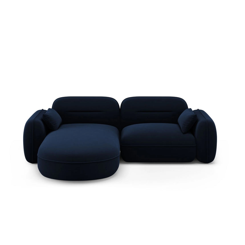 Sydney 3-Sitzer Ecksofa, Linke Seite, aus Samt in Königsblau (Casino Deep Blue), 230x165x70 cm von Cosmopolitan Design – Bild 1