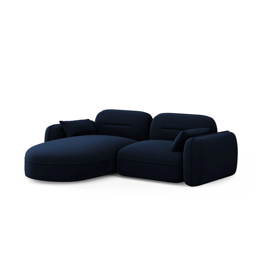 Sydney 3-Sitzer Ecksofa, Linke Seite, aus Samt in Königsblau (Casino Deep Blue), 230x165x70 cm von Cosmopolitan Design – Bild 4