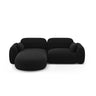 Sydney 3-Sitzer Ecksofa, Linke Seite, aus Samt in Schwarz (Casino Black), 230x165x70 cm von Cosmopolitan Design – Bild 1