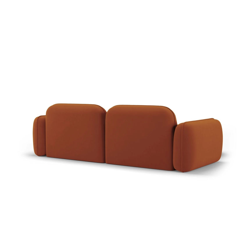 Sydney 3-Sitzer Ecksofa, Linke Seite, aus Samt in Terrakotta (Casino Terracota), 230x165x70 cm von Cosmopolitan Design – Bild 5