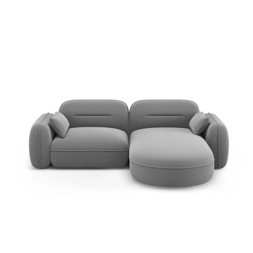 Sydney 3-Sitzer Ecksofa, Rechte Seite, aus Samt, 230x165x70 cm von Cosmopolitan Design – Bild 1