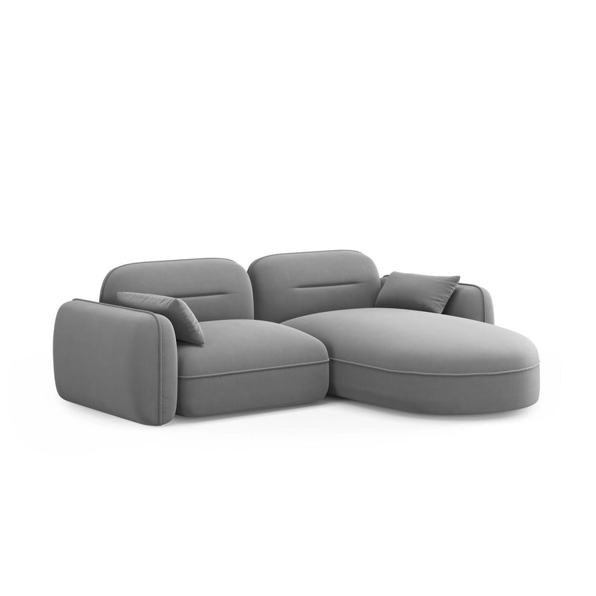 Sydney 3-Sitzer Ecksofa, Rechte Seite, aus Samt, 230x165x70 cm von Cosmopolitan Design – Bild 4