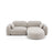 Sydney 3-Sitzer Ecksofa, Rechte Seite, aus Samt in Hellbeige (Casino Pearl), 230x165x70 cm von Cosmopolitan Design – Bild 1