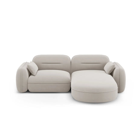 Sydney 3-Sitzer Ecksofa, Rechte Seite, aus Samt in Hellbeige (Casino Pearl), 230x165x70 cm von Cosmopolitan Design – Bild 1